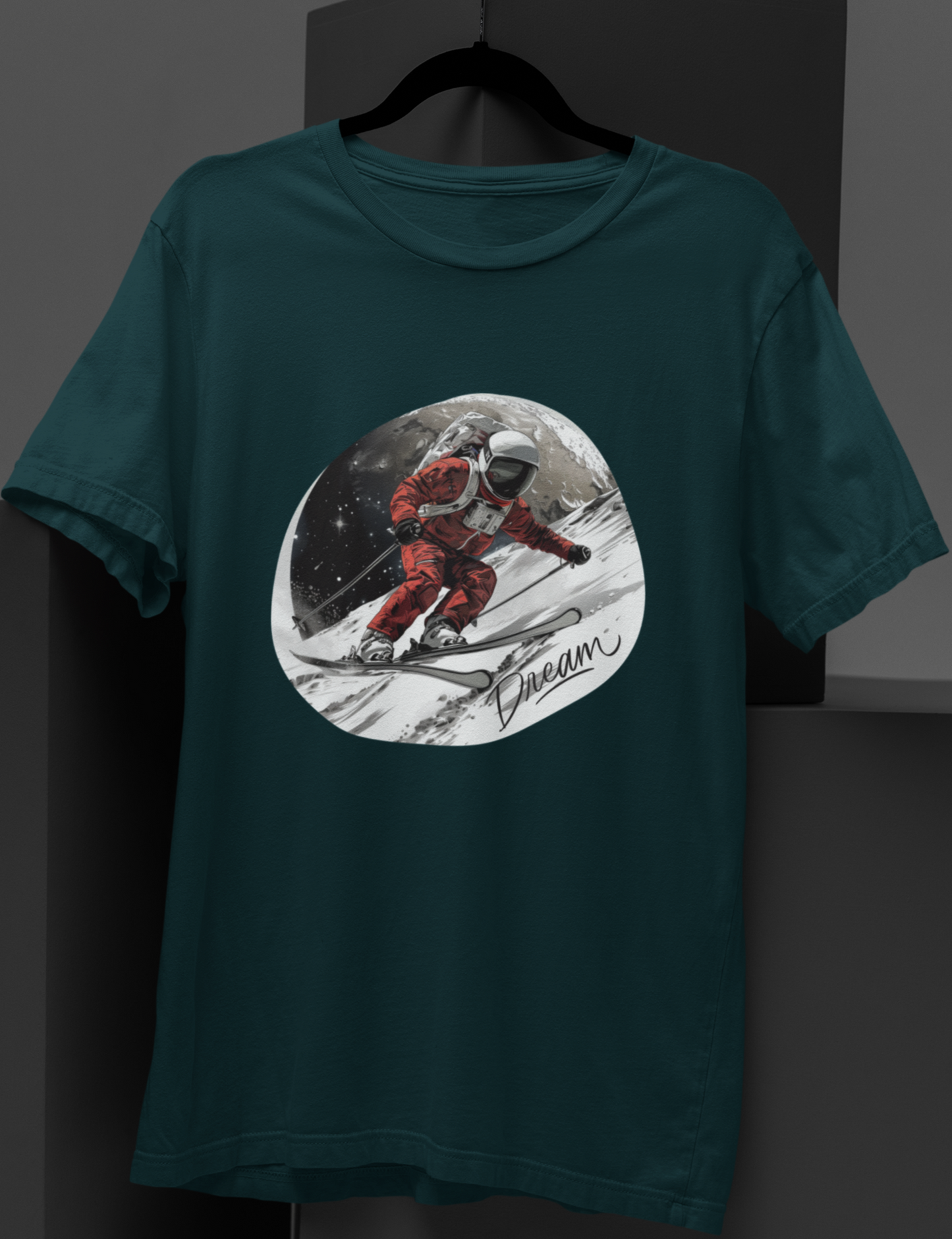 Moonlit Dreams: Skiing on the Lunar Slopes Tee