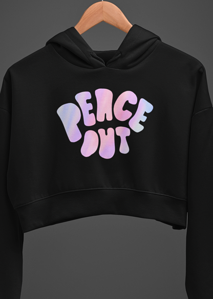 Peace Out Crop Hoodie