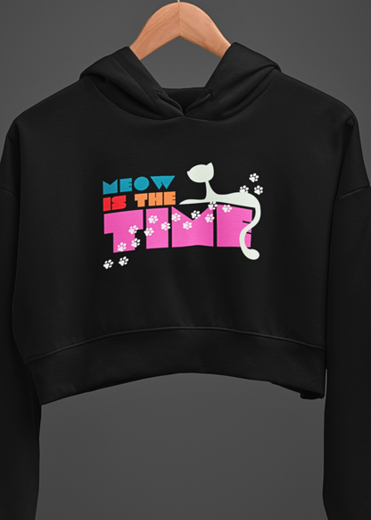 Timely Purr Crop Hoodie