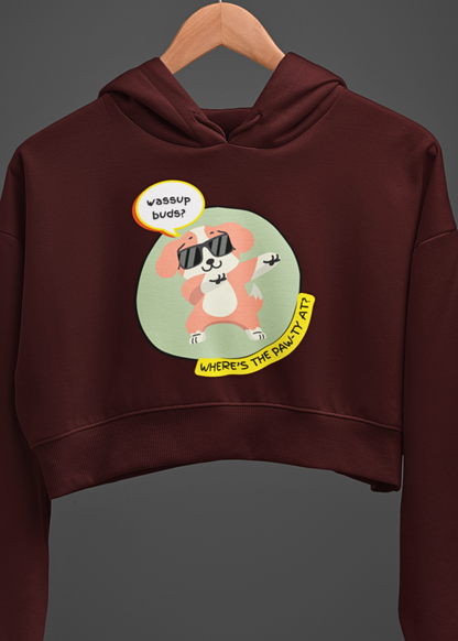 Paw-ty Pooch Crop Hoodie