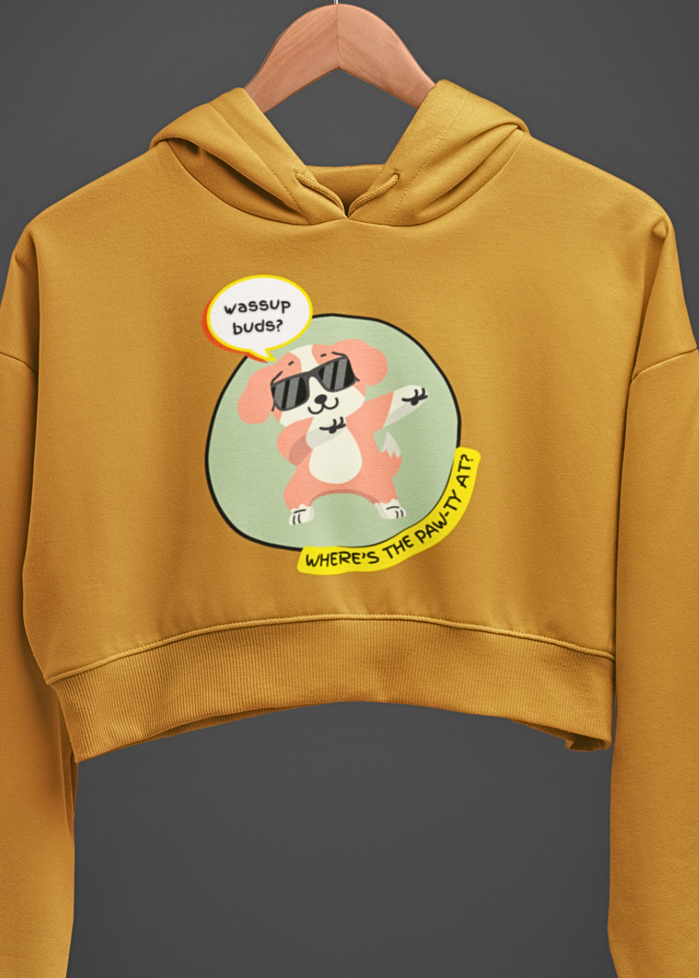 Paw-ty Pooch Crop Hoodie