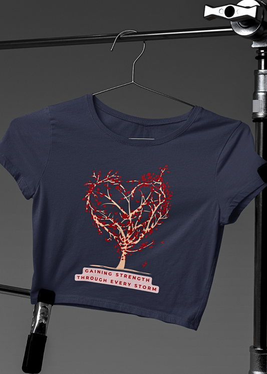 Build Your Power : Tree of Hearts Graphic Crop Top