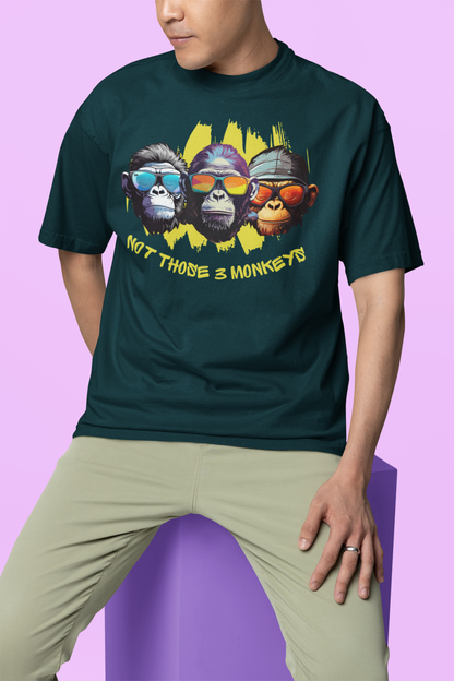 Funky Monkey Trio Not Your Average Three Monkeys Printed T shirt Inkedwolf