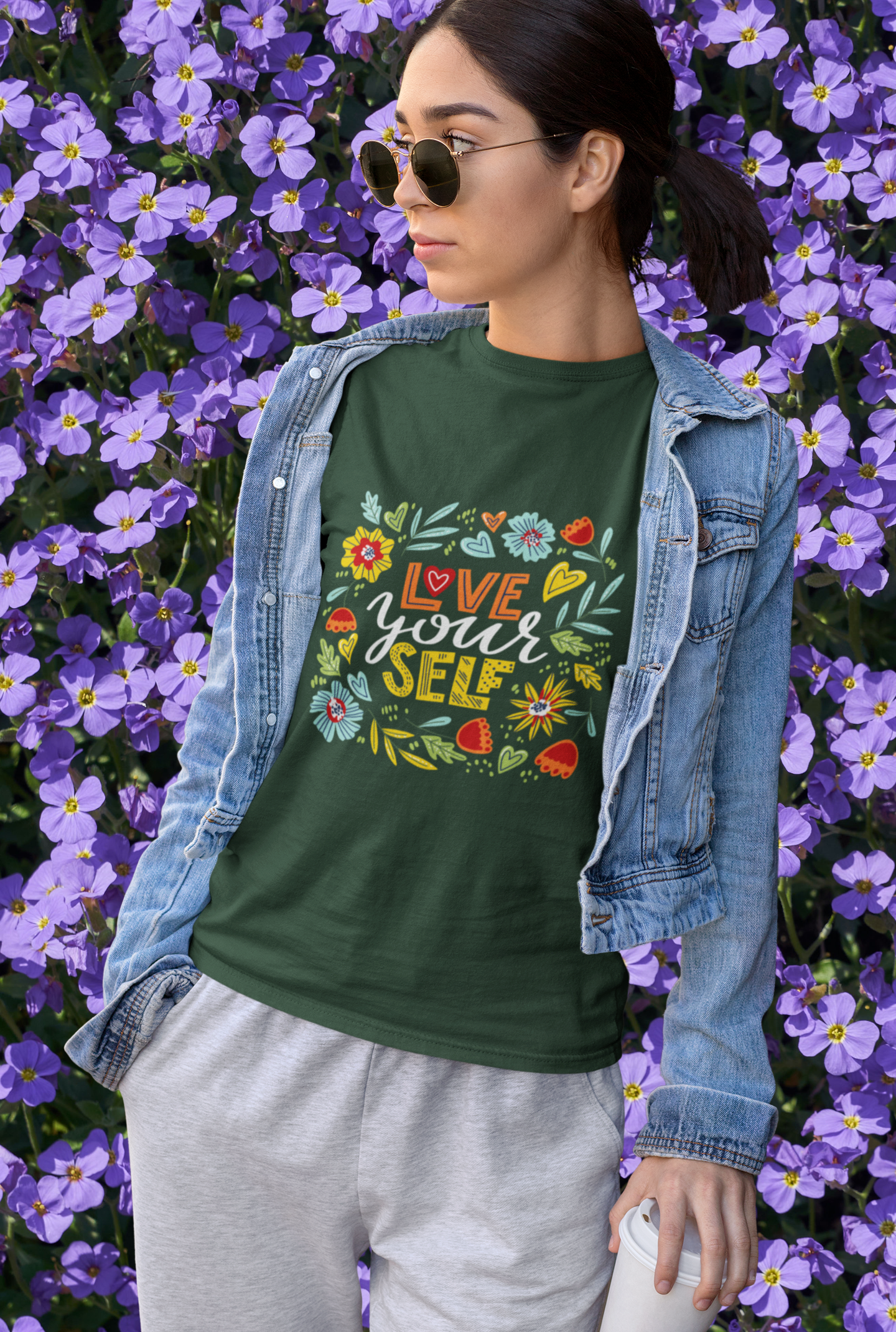 Cherish Yourself Floral Print T-Shirt