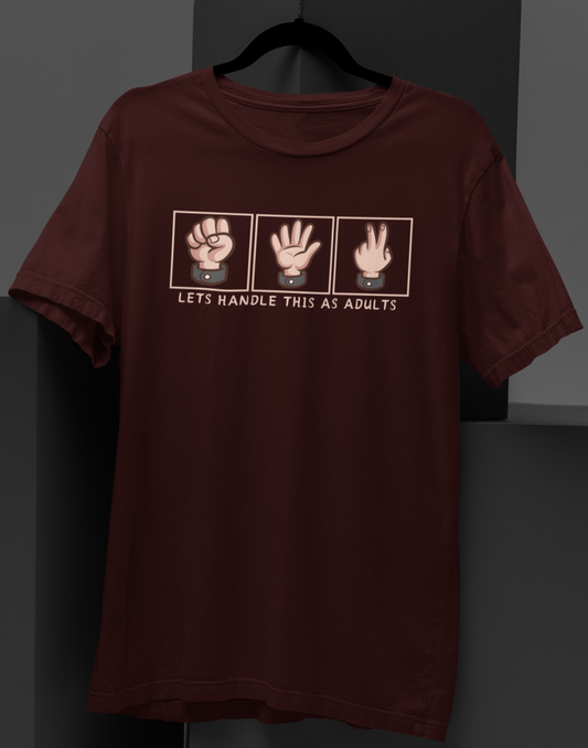 Let's Handle This as Adults: Rock, Paper, Scissors Tee