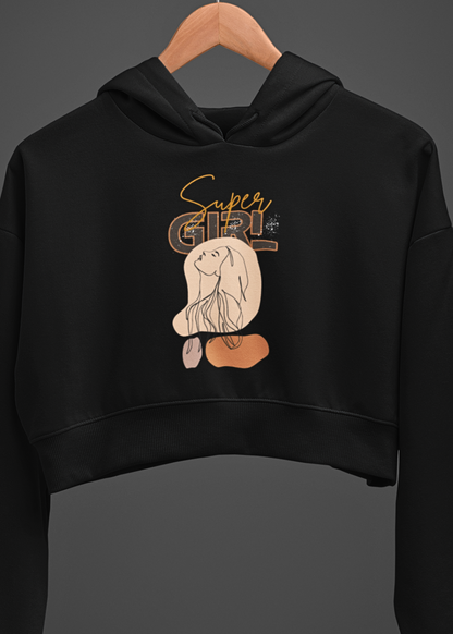 Supergirl Vibes Crop Hoodie