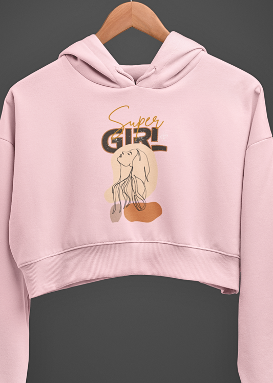 Supergirl Vibes Crop Hoodie