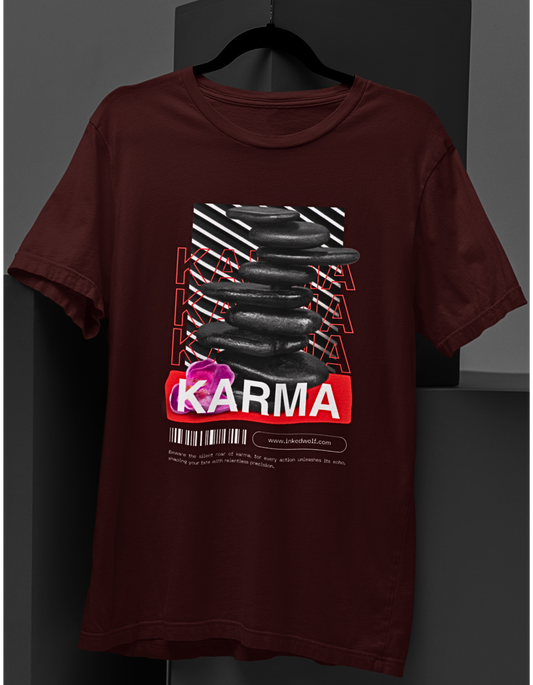 Zen Karma: Graphic Tee with Tranquil Stone Balance