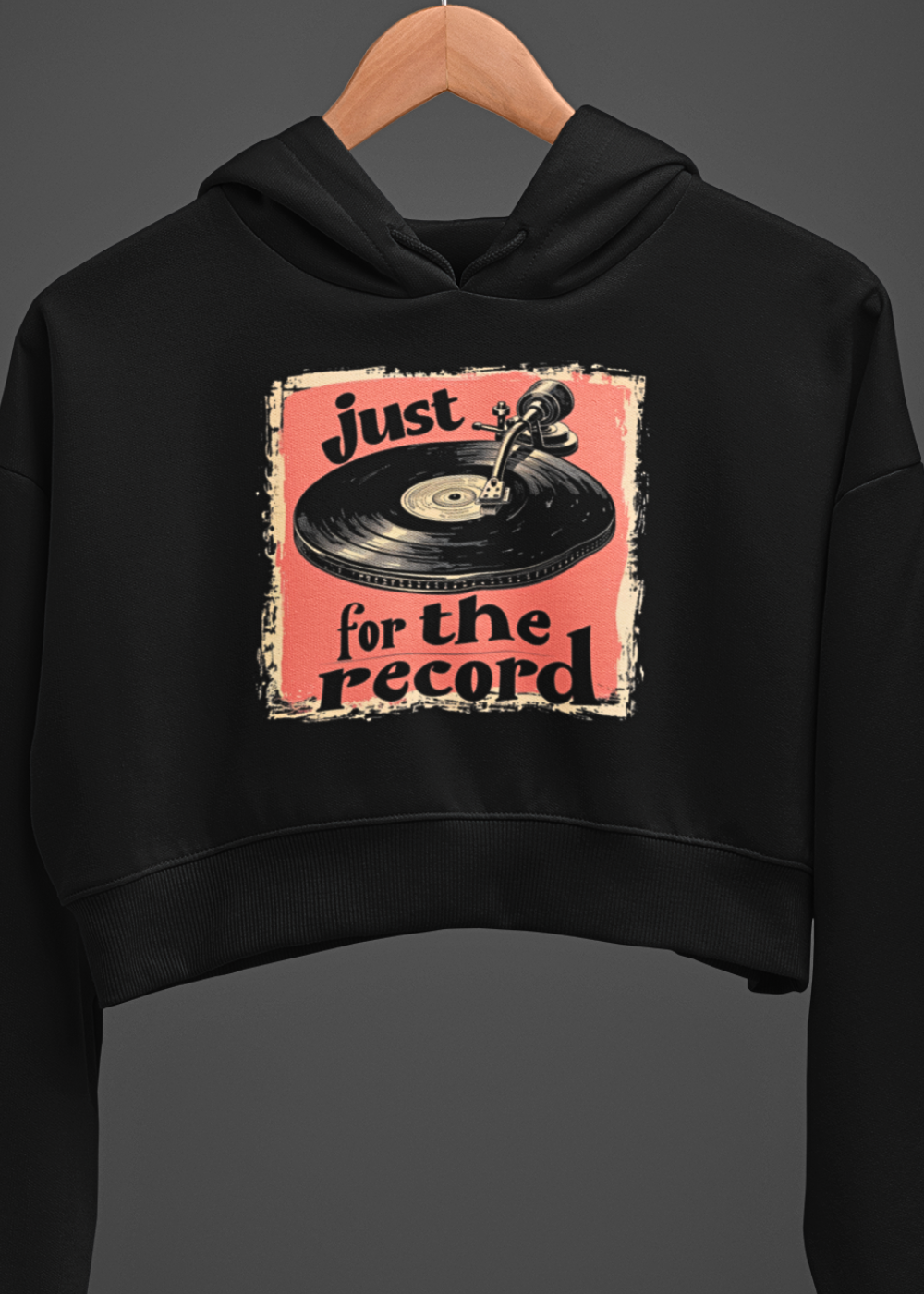 Recorded Facts | Graphic Print Crop Hoodie