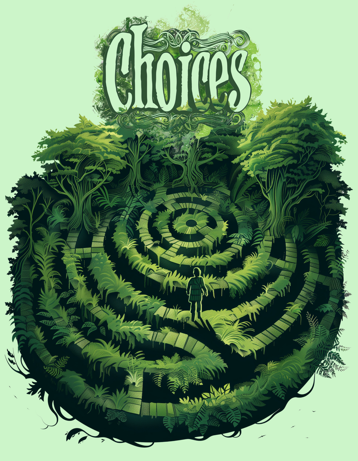 Lost in Choices Labyrinth T-shirt: Navigate Life's Crossroads with Style!