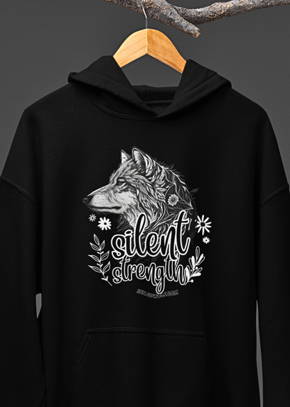 Silent Strength Hoodie - Empowering Female Wolf Design