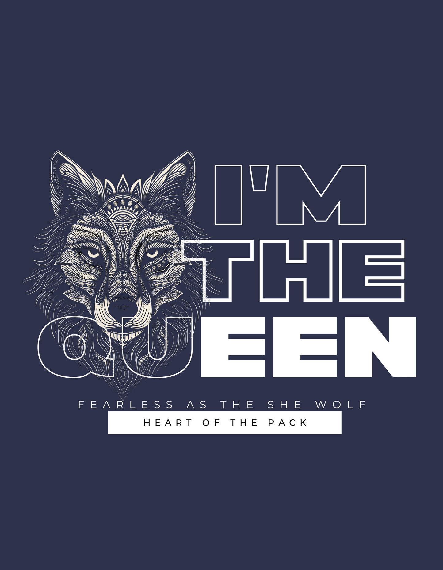 I Am the Queen Women's Hoodie - Regal Female Wolf Design