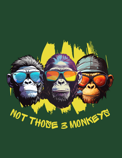 Funky Monkey Trio: Not Your Average 'Three Monkeys' Printed T-shirt