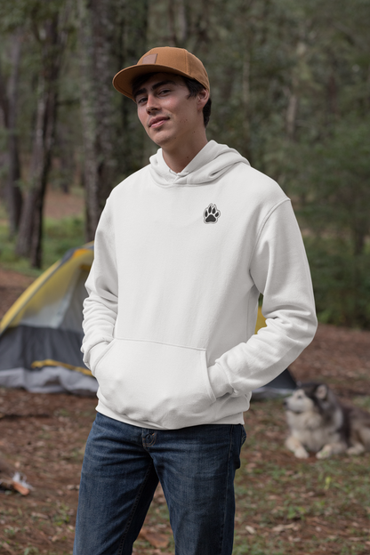 Echoing Howl Men's Hoodie with Paw Pocket