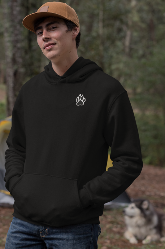 Echoing Howl Men's Hoodie with Paw Pocket