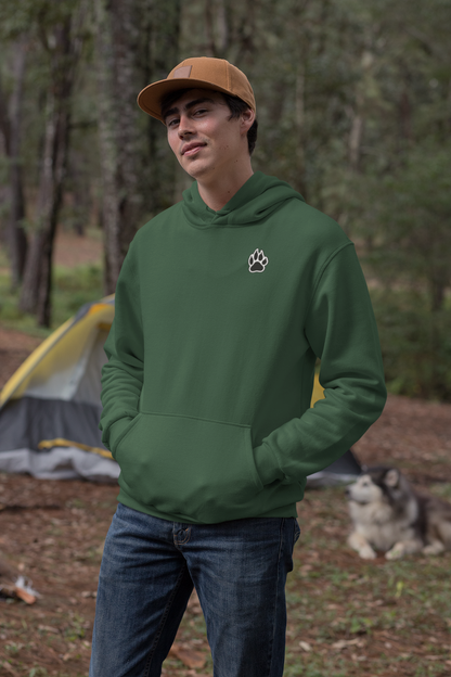 Echoing Howl Men's Hoodie with Paw Pocket